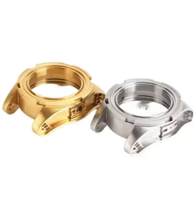 Fabricante de cajas de reloj de oro rosa de acero inoxidable de fresado de mecanizado CNC de precisión personalizado de China
