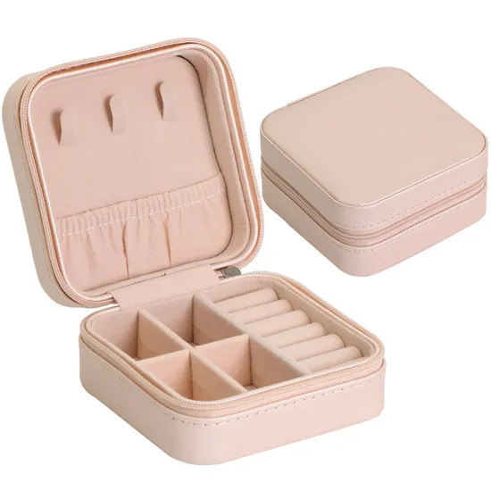 Fabricantes personalizados, bolsa con cremallera para relojes en el extranjero, caja de joyería de almacenamiento de reloj doble con tapa portátil Simple